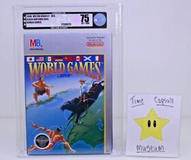 World Games New Nintendo NES Factory Sealed WATA VGA Grade 75 Black Seal H Seam