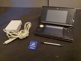 Nintendo 3DS Cosmic Black W/ Charger & Stylus GREAT Tested 2GB CTR-S-USZ-C0 