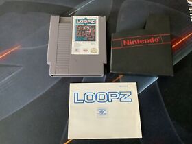 Loopz Nintendo Entertainment System Game Cartridge Dust Cover Manual Japan NES