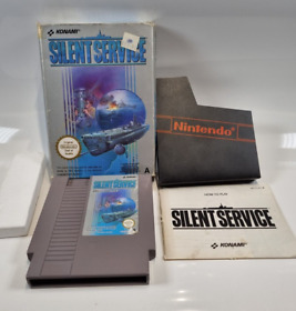 Gioco Silent Service Nintendo NES PAL A CIB UK in scatola con testato manuale