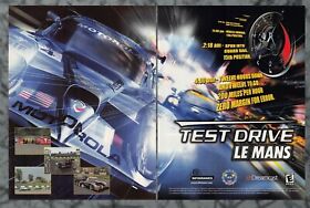 Test Drive Le Mans Sega Dreamcast Racing 2000 Vintage 2-Page Print Ad Art B