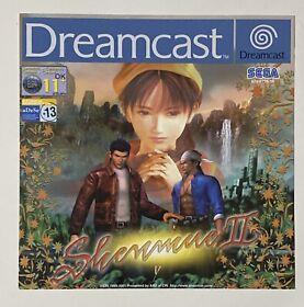 Shenmue 2 Front Inlay (Sega Dreamcast)