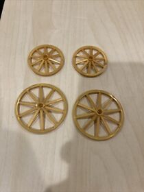 4 Lego Wheel Wagon 43mm & 56mm 2 of each included  From set 7188 Kingdoms Castle
