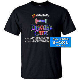 Castlevania 3 Dracula NES Start screen T Shirt BLACK all sizes S-5XL 100% cotton