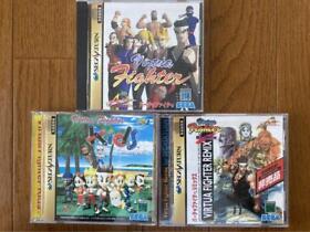 Sega Saturn Software Virtua Fighter Set of 3 SS Game from Japan Used 086h