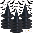 Tepoobea 12 Pack Halloween Black Witch Hat Decorations Halloween Decor Hocus Poc