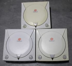 Lot of 3 Original Sega Dreamcast Systems - For Parts / Repair