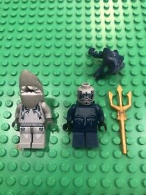 2 Manta + Shark Warrior Lot 8077 8073 Atlantis Trident LEGO Minifigure Figure