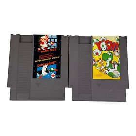 Nintendo Entertainment System NES Game Cartridge Lot Mario Bros. Duck Hunt Yoshi