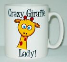 Crazy Giraffe Lady Mug Can Personalise Funny Animal Lover Zoo Safari Beware Gift