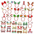 Mgparty 32 Pieces Christmas Glasses Frame and Headbands Set with 32 Cute