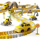 226PCS Construction Themed Race Tracks Set, Road Race Playset for kids