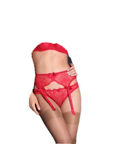 AGENT PROVOCATEUR RED LOVE SUSPENDER  SIZE LARGE 10-12  BNWT