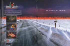 2000 2pg Print Ad of Speed Devils Route 666 SegaNet Dreamcast game advertisement