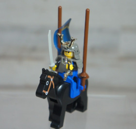 LEGO Ninja Shogun Blue With Armor cas056 w Banner and Horse from 6093 3018 6083