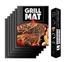 BBQ Grill Mat Copper Pad Non Stick Barbecue Bake Cooking Mat Chef Reusable 5 PCS