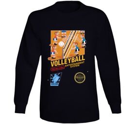 Volleyball Nes Box Art Retro Video Game Long Sleeve T Shirt 