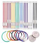 24PCS 4 Inches Assorted Colored Durable Stainless Steel Wire Keychain Key Rin...