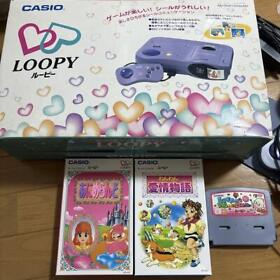 Casio Loopy My Seal Computer SV-100 Console System with Box ,3 Games Set Tested