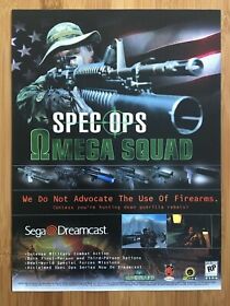 Spec Ops II 2 Omega Squad Dreamcast 2000 Vintage Game Poster Ad Print Art Rare