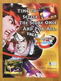 2000 Capcom vs. SNK Dreamcast Vintage Print Ad/Poster Official Ryu vs Kyo Art!