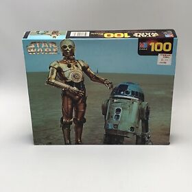 Rompecabezas Star Wars MB 100 piezas C3PO R2D2 Lucasfilm sellado 1989 nuevo