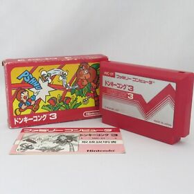 Donkey Kong 3 w/ Box and Manual [Nintendo Famicom Japanese ver.]