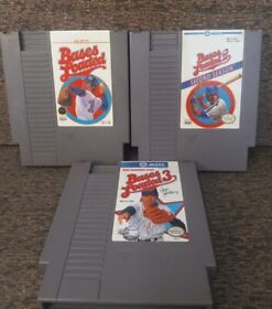 Bases Loaded 1 2 3 II III (Nintendo Entertainment System NES) Carts Set Lot
