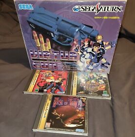 Sega Saturn Virtua Gun Virtua Cop 1-2 and House Of The Dead  HSS-0152 NTSC-J Box