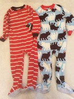 Carters 4T Bear Pajamas Fleece Footie Sleepers One Piece