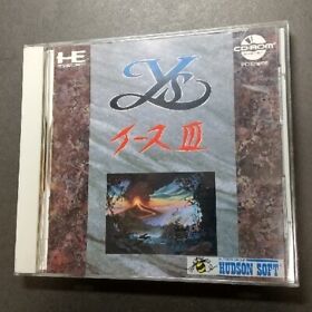 Ys3 Ys 3 Pc Engine Cd-Rom System Vintage JPN Limited Video Game Collection