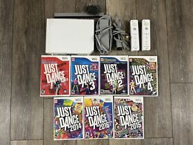 Nintendo Wii Console With 7 Dancing Games Huge Just Dance Bundle Lot TESTED!