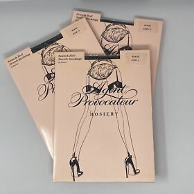 Pack of 3 Agent Provocateur Seam & Heel Stretch Black Stockings Size 3 NEW