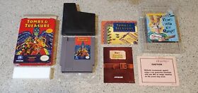 Tombs & Treasure and Nintendo NES Game Complete CIB Box Map Instruction Manual !