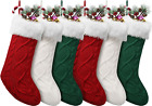 6 Pack Christmas Stockings - 18 Inches Knit Stocking Gifts & Decorations for Fam