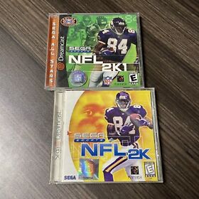 NFL 2K + 2K1 Sega Dreamcast Sports Football Bundle Lot