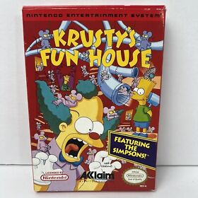 Krusty's Fun House (NES, 1992) Complete CIB w/ POSTER - Authentic - TESTED !