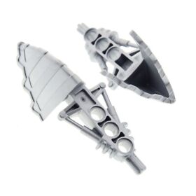 2x Lego Bionicle Figure Weapon Earth Claw Metallic Silver Toa Whenua 8603 47315