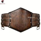 Viking Embossed Waist Armor, Norse Faux Leather Wide Belt, Medieval Knight Corse