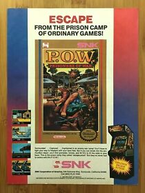 P.O.W. Prisoners of War NES Nintendo 1989 anuncio/póster impreso vintage arte auténtico