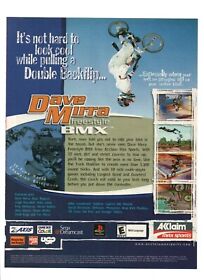 Anuncio impreso de videojuegos Dave Mirra Freestyle BMX Sega Dreamcast Playstation GBC 2000 Dave Mirra Freestyle