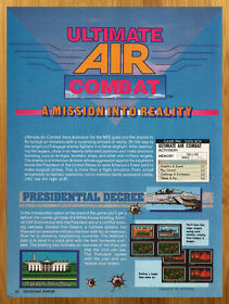 1991 Ultimate Air Combat NES Print Ad/Poster Original Authentic Video Game Art