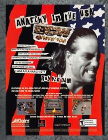ECW Anarchy Rulz N64 PS1 Sega Dreamcast Rob Van Dam 2000 Vintage Print Ad Art B