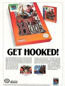 1991 gancho Nintendo Nes juego Gameboy anuncio de página completa anuncio impreso 8X11