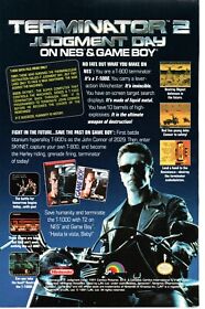 1992 TERMINATOR 2 Judgment Day Video Game Promo PRINT AD WALL ART - NES GAME BOY