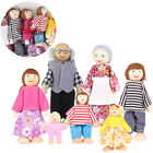 7 in 1 Wooden Toy Gift Poseable Doll House Family Figures People Pretend Play US