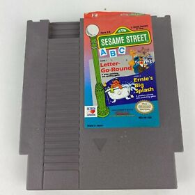 Sesame Street ABC Letter Go-Round Ernie's Big Splash Nintendo NES Video Game 