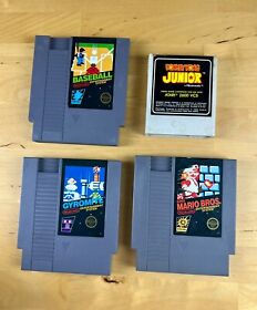 4 Game Lot: NES Mario Bros,  Gyromite, Baseball, & Donkey Kong Jr.  for Atari