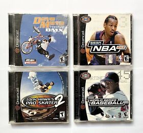 Sega Dreamcast Lot of 4 Sports Mirra BMX Tony Hawk's Pro 2 NBA World Series 2K2