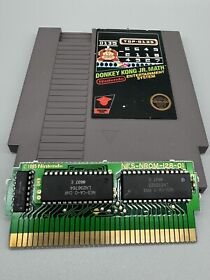 Donkey Kong Jr Math Nintendo NES Cart Authentic Tested And Working With Sleeve